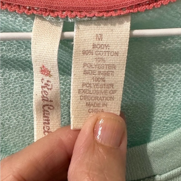 Red Camel Mint Green Crochet Embellished Sweatshirt. - Picture 2 of 5